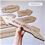 Lot 7 flèches directionnelles en bois | 45 x 13 cm | Décoration mariage - Panneaux de signalisation - Signalétique mariage à acc