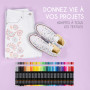 Zenacolor 40 Marqueurs Textile et Tissu - Feutre Textile Non-Toxique, Indélébile et Permanent à Pointe Fine - Idéal pour T Shirt