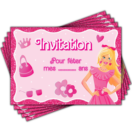 Magik Moments Kit Création Invitation Anniversaire Enfant à Gratter | Thème Barbie | 10 Cartes avec Stickers