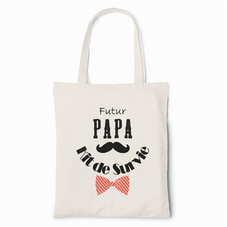 Zinello Design - Kit de Survie Futur Papa - Tote Bag Spécial Annonce Grossesse