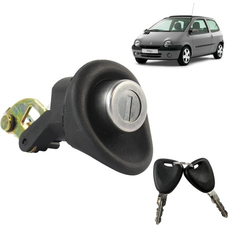 Serrure de Coffre avec Bouton Poussoir Intégré + 2 clés compatible pour Renault Twingo 1 Dacia Logan 1 et Sandero OEM 7701367940