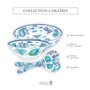 Les Jardins de la Comtesse - Grand Saladier en Mélamine - Caraïbes - 4L / Ø 31 cm - Bleu Mer et Poissons - Service de Table de l