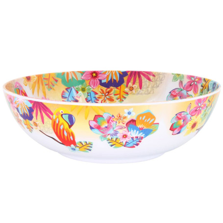 Les Jardins de la Comtesse - Grand Saladier en Mélamine - Perroquets de Bahia - 4L / Ø 31 cm - Multicolore - Service de Table de