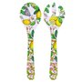 Les Jardins de la Comtesse - Couverts à salade en Mélamine - Capri - 33 cm - Citrons jaunes - Service de Table de la Vaisselle Q