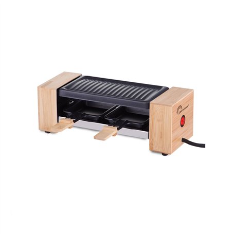 LITTLE BALANCE 8387 Raclette Wood for 2 - Appareil à raclette 1 ou 2 personnes - Grill amovible - Revêtement anti-adhésif - Puis