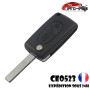 Clé Plip 2 Boutons Compatible pour Peugeot 3008 5008 modèle CE0523 Lame avec rainure Coque boitier de Télécommande @Pro-Plip