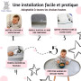 Hello Hippo® Kit 2 bavoirs et plateau de diversification imperméables gris à motif pour chaise haute bébé - Bavoirs + plateau d’