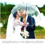 O³ Parapluie Transparent Cloche-Parapluie Resistant au Vent-Grand Paraluie Idéal pour de Jolies Photos de Mariage-Léger et Facil
