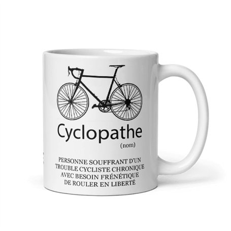 L'Esprit Des Anges Tasse-Mug Cycliste Humour Cyclopathe Maniaque du Vélo - Idée Cadeau Personnalisé Original Papa Anniversaire P