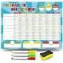 MARKETIFAR Tableau Recompense Enfant - 3 Feutres et Brosse Inclus - Tableau Magnétique de Motivation pour Bon Comportement avec
