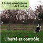 Nyssah, Laisse Chien Enrouleur avec Lumière et Distributeur Sacs à Crottes - Laisse rétractable pour Chiens Jusqu’à 25 kg | Long