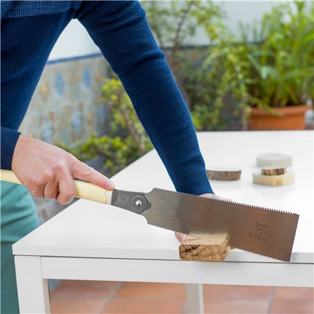 Sol-éco Scie Japonaise Ryoba 240 | Scie à bois manuelle | Lame souple à deux dentures pour une coupe transversale et longitudina