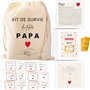 Kit de Survie pour Futur Papa - Boîte à Papa Cadeau de Naissance - Pochon en Coton Bio avec Cartes à Gratter & Bons Joker - Idéa