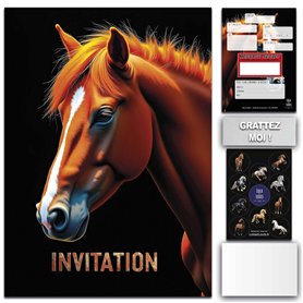 Lola et Louis (L&L) 10 Cartes Invitation Enfants avec Enveloppes pour fille et garçon • MESSAGE SECRET À GRATTER • Thème Cheval  Lola et Louis (L&L) 10 Cartes Invitation Enfants avec Enveloppes pour fille et garçon • MESSAGE SECRET À GRATTER • Thème Cheval