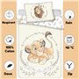 Housse de couette bebe Simba Le roi Lion 100x135 cm avec taie d'oreiller 40x60 cm | Linge/Parure de lit bébé idéal pour les lits