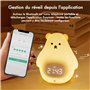 Kemi Goods Réveil Enfant Jour/Nuit avec Veilleuse LED – Contrôle Via Appli iOS/Android – Réveil Éducatif et Lumineux – Rechargea