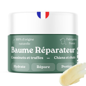 Baume Coussinet chien - Répare, hydrate, Protège - Pouvoir cicatrisant pour des coussinets abîmés, secs ou fissurés - Crème prot Baume Coussinet chien - Répare