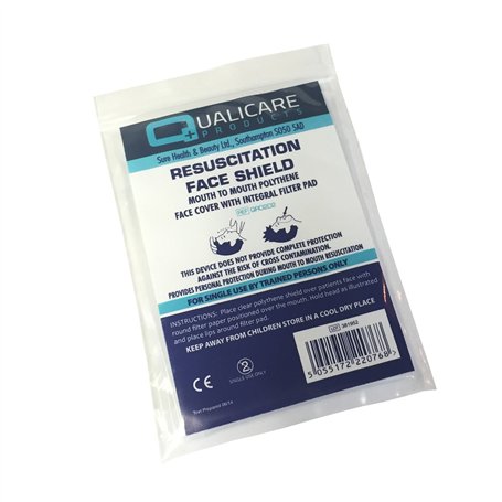Qualicare Lot de 4 masques de protection pour réanimation/bouche à bouche En polyéthylène