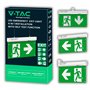 V-TAC Lampe de Secours LED 4 en 1 pour Plafond et Mur - Visible à 30 Mètres - Bouton d'Autotest - Éclairage de Sortie de Secours