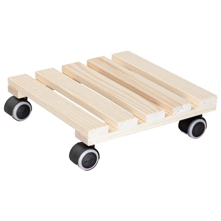 Wagner Support à roulettes pour Pot de Fleur PALETTI 29 x 29 x 8 cm I Roule Pot de Plant pour l'intérieur I Suport Roulant en Bo
