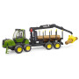 bruder 02133 - John Deere 1210E Tracteur de débardage avec 4 troncs d'arbres & grappin à bois - 1:16 Véhicule, Ferme, Forêt, Tra