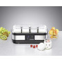 Rommelsbacher JG 40, Yaourtière en Acier Inoxydable/Noir, 8 pots de 1 - 220 - 240 V = 40 watts
