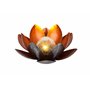 Dehner Lampe Solaire Lotus - Diamètre : 27,5 cm - Hauteur : 12 cm - en métal - Argenté/Rouge