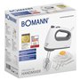 Bomann HM 6054 CB Batteur à main avec 5 vitesses, niveau turbo et bouton d'éjection en acier inoxydable Blanc/gris