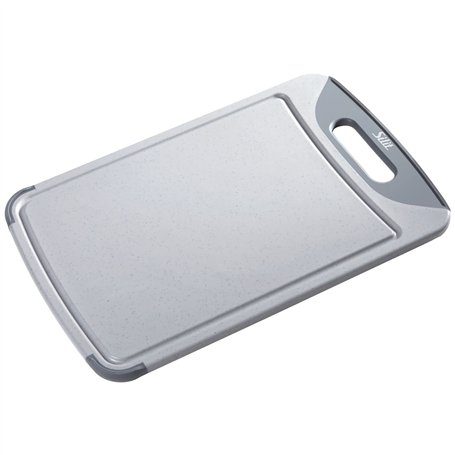 Silit 20761201 Planche à découper antibactérienne avec rainures et poignée en plastique de qualité supérieure 45 x 30 cm