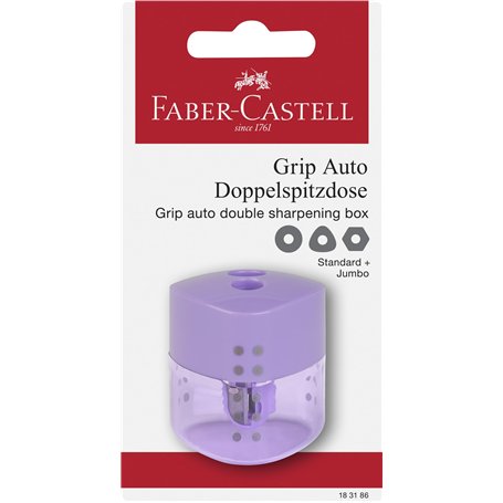 Faber-Castell 183186 - Blister Taille-crayon double grip - Violet pastel