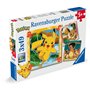 Ravensburger - Puzzle Enfant - Lot de 3 Puzzles 49 pièces - Pikachu, Dracaufeu et Evoli/Pokémon - Fille ou garçon dès 5 Ans - Pu