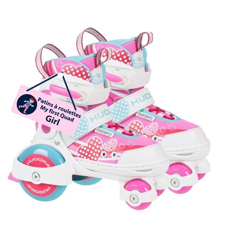 HUDORA Patins à roulettes My First Quad en différentes tailles & couleurs - Rollers à taille réglable de qualité pour enfants ju