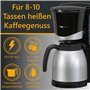 Clatronic® Cafetière thermos | Cafetière automatique pour 8-10 tasses de café filtre | Stop-goutte & arrêt automatique | Insert