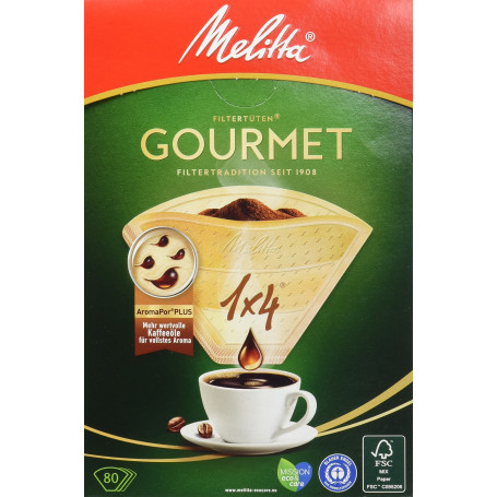 Melitta 6659462 Lot de 80 filtres pour cafetière Marron 80 pièces