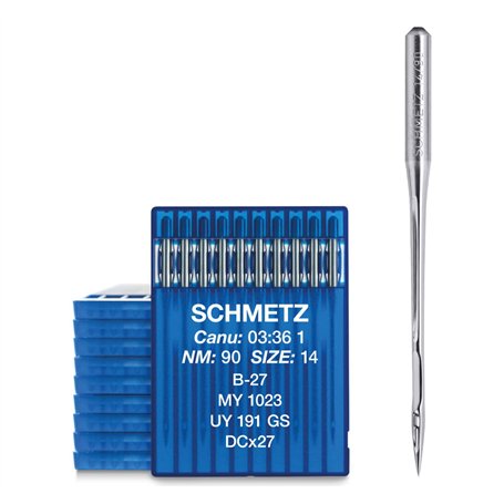SCHMETZ | 100 Aiguilles pour machines à coudre industrielle | Talon Rond | B-27