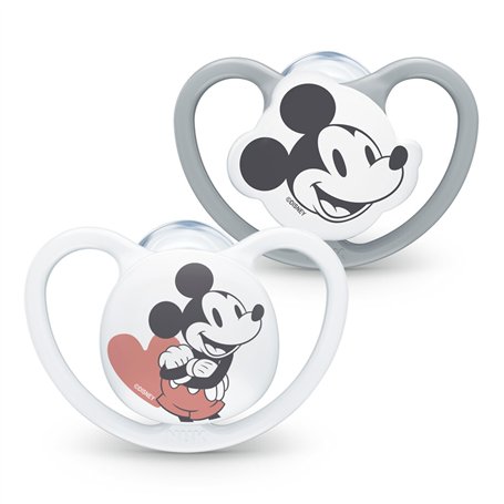 NUK Tétine Space | 6-18 mois | Sucettes avec aérations extra-larges | Silicone sans BPA | Disney Mickey Mouse
