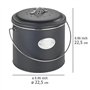 WENKO Poubelle de Compost Mod. Nero 6 L | Composteur de Cuisine avec Couvercle et filtres à Charbon | 3 filtres Inclus pour neut