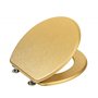 WENKO Abattant WC Mod. Aldeno or mat | Siège WC en MDF FSC doré avec fixation en acier inoxydable | Design élégant et résistant
