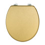 WENKO Abattant WC Mod. Aldeno or mat | Siège WC en MDF FSC doré avec fixation en acier inoxydable | Design élégant et résistant