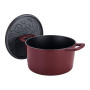 Fissler Collection Moments Cocotte En Fonte Émaillée, Ronde (20 cm), Fonction AromaStar, Compatible Induction, Rouge Bordeaux