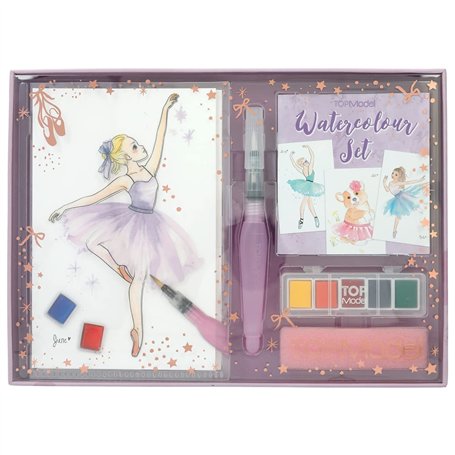 Depesche 12248 TOPModel Ballet - Kit d'aquarelle avec 20 Feuilles de Motifs sur Papier Aquarelle
