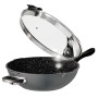 STONELINE Future Poêle Wok 32 cm, avec Couvercle Passoire et Poignée Amovible, Compatible à l'Induction et Four, Revêtement Anti
