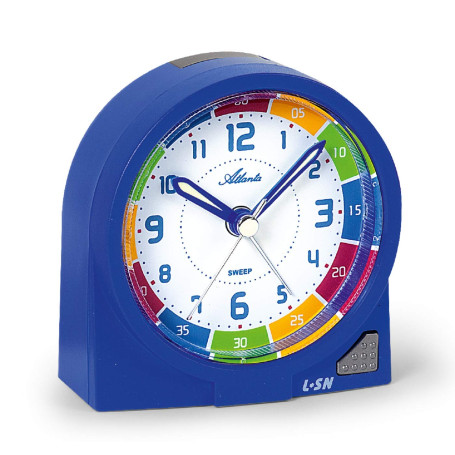 Atlanta Réveil pour enfant Garçon Bleu Horloge éducative Analogique Fonction répétition d'alarme Lumière Sans tic-tac - 1937-5.