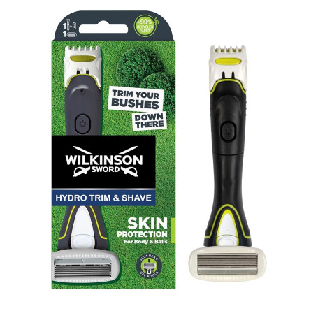 Wilkinson Sword Hydro - Rasoir et tondeuse électrique pour hommes - appareil de soin pour hommes 2-en-1 pour protéger la peau du