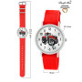 Pacific Time Montre-bracelet pour enfant garçon tracteur rouge tracteur montre enfant voiture voiture bracelet textile aiguilles