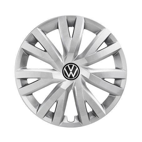 Volkswagen 5H0071456UWP Lot de 4 enjoliveurs en Acier 16" Argenté Brillant