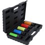KS Tools 515.0870 Jeu de 5 douilles en aluminium 1/2" (15-17-19-21-22 mm), code couleur selon la largeur de clé