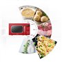COMFEE' Micro-ondes Rétro CMSRO 20di rd avec 8 Renus Rutomatiques, 5 Niveaux de Puissance de Cuisson, Bouton de Cuisson Express,