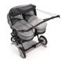 Voile d'ombrage universel pour poussette double avec nacelle/protection solaire avec indice UV 50+/voile solaire pour poussette 