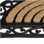Relaxdays Paillasson fibres de coco 75x45 cm tapis de sol antidérapant demi-rond rayé motifs résistant aux intempéries, noir/nat